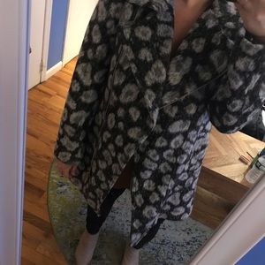 LOFT Grey Leopard Print Peacoat